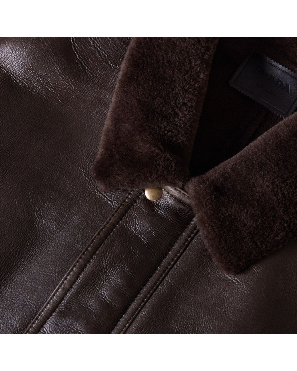 Prada Gray Genuineleather Bomber Jacket for men