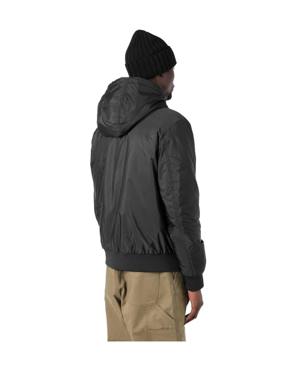 Moncler Black Solid Bomber Jacket for men