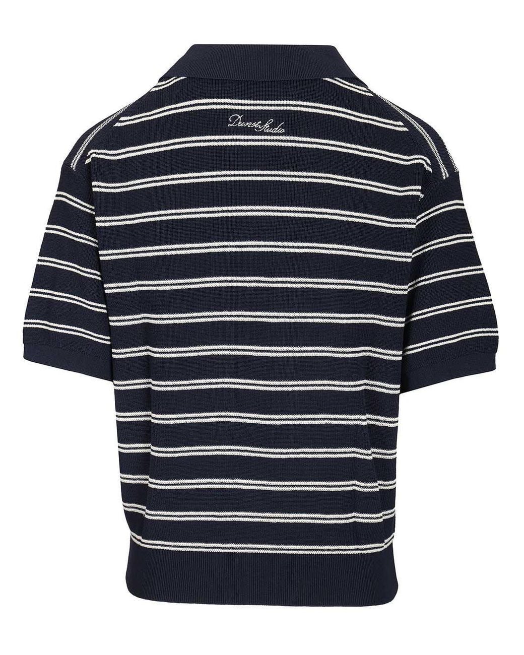 DUNST Blue Striped Polo Knitted Top for men
