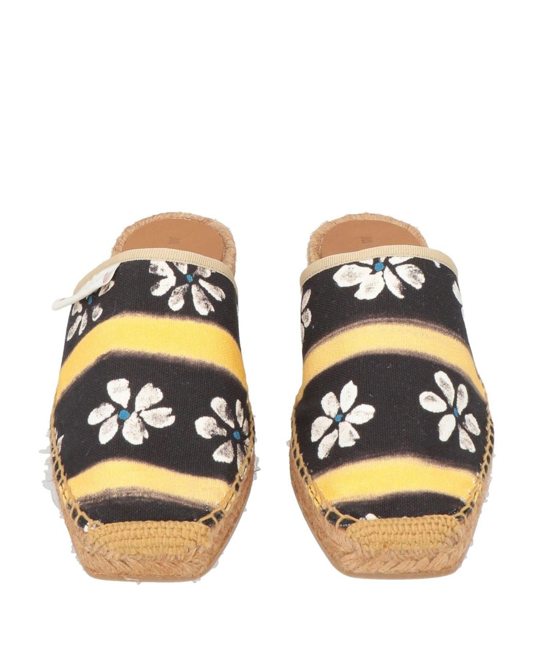 Marni Natural Floral Canvas Hemp Sole Sandals