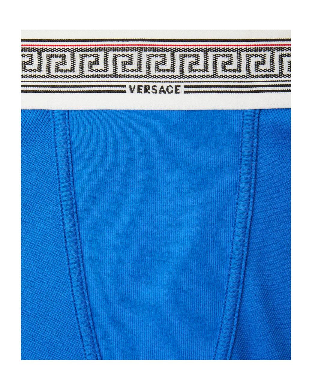 Versace Blue Ribbed Jersey Trunks