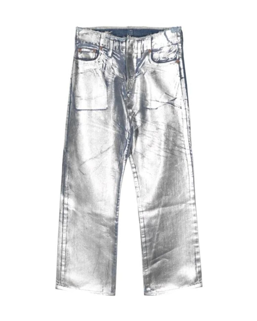 Doublet White Coated Belt Loop Jeans
