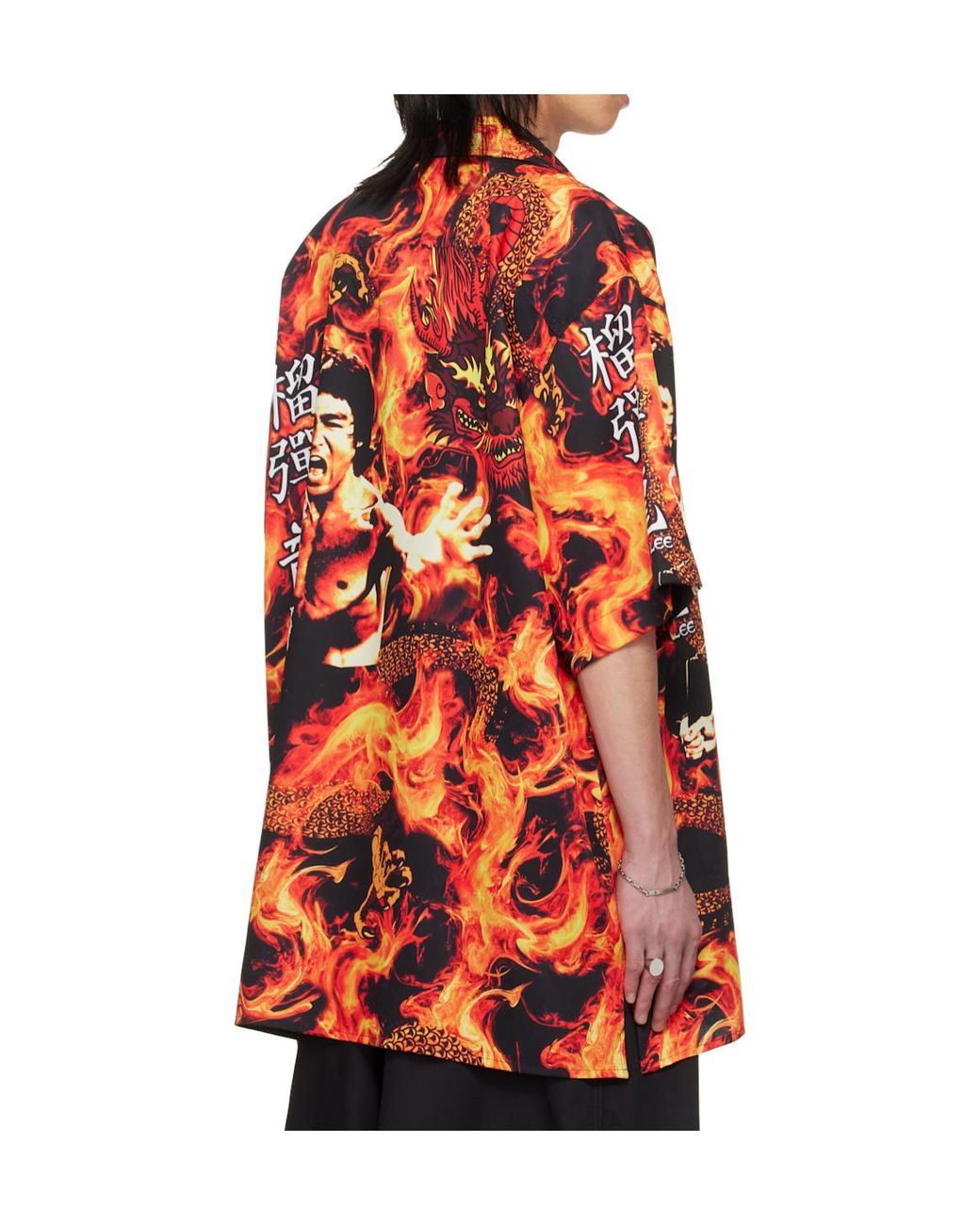 Lu'u Dan Red Bruce Lee X Collaboration Sleaze Short-Sleeve Shirt for men