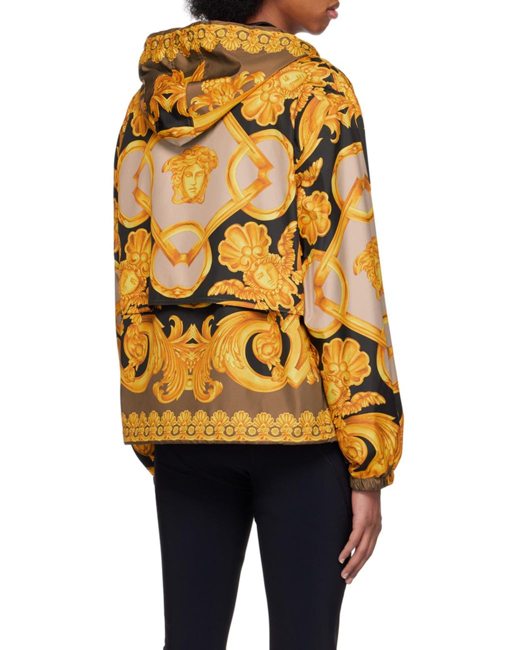 Versace Metallic Zip-Up Printed Jacket for men