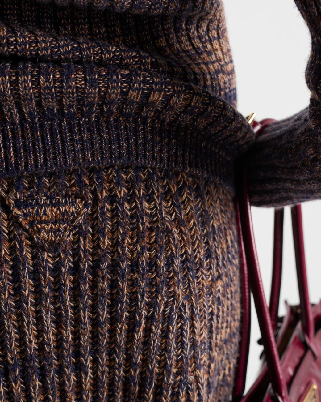 Prada Purple Wool And Cashmere Knit Skirt