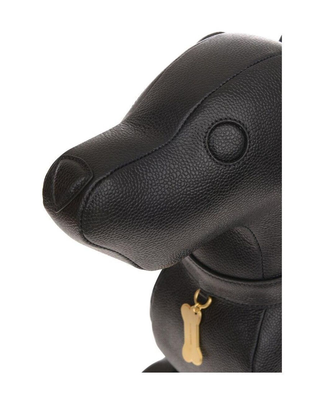 Thom Browne Black Hector Logo Embossed Tote Bag for men