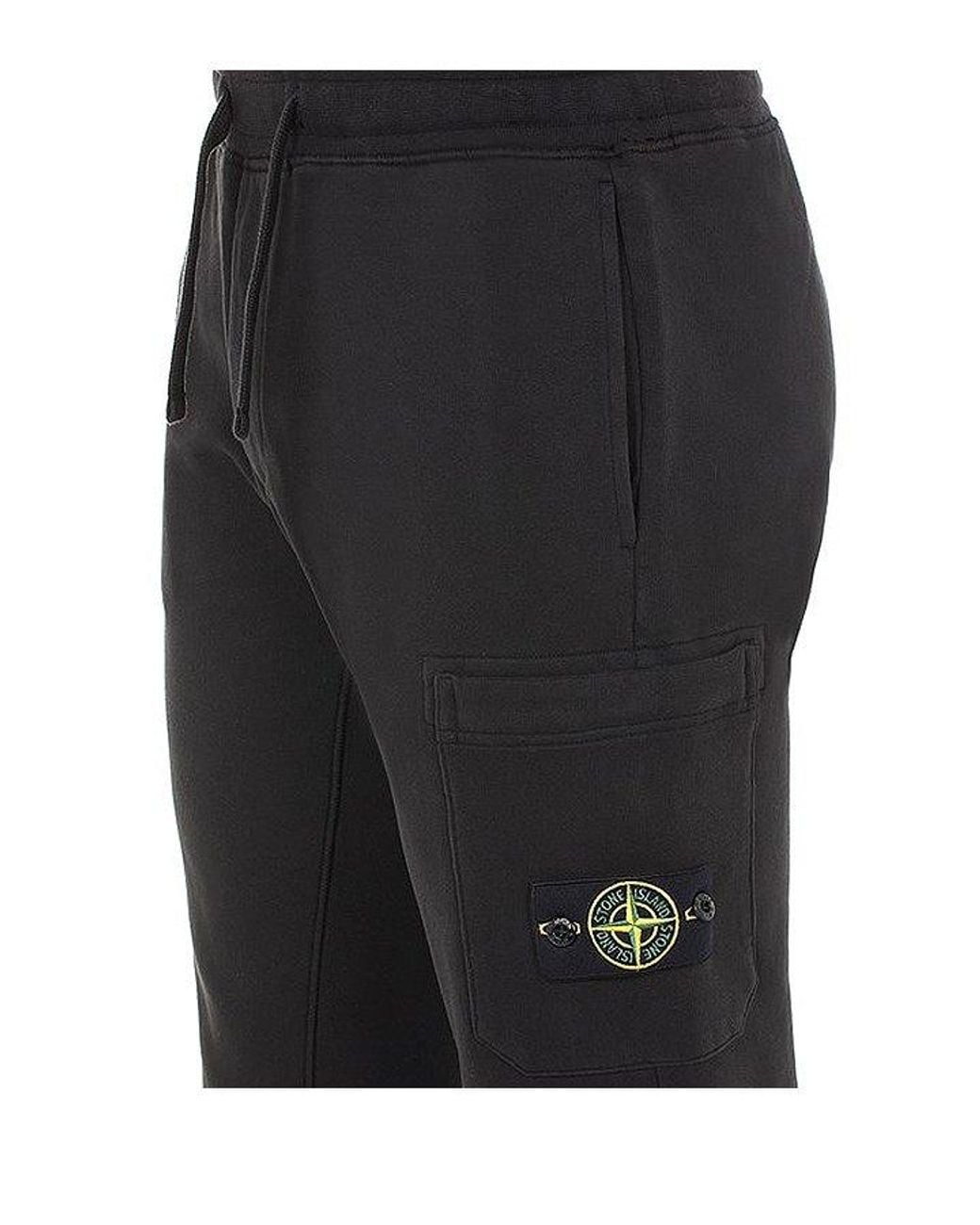 Stone Island Black Drawstring Sweatpants for men