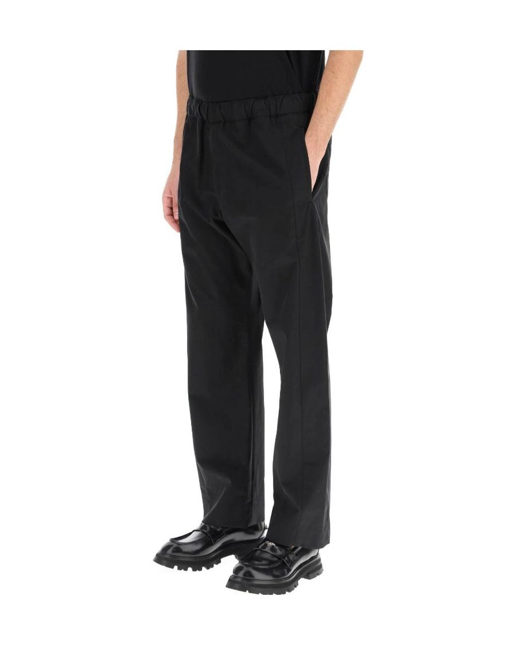 McQueen Black Wide Leg Trousers for men