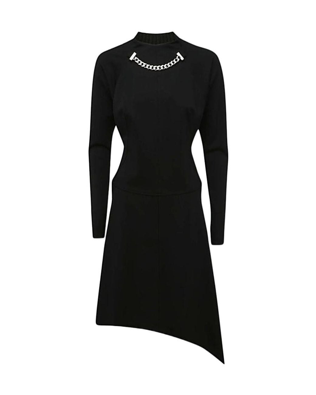J.W. Anderson Black Chained Asymmetric-Hem Midi-Dress