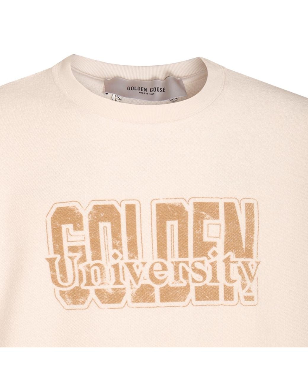 Golden Goose Deluxe Brand White Logo Printed Crewneck Sweatshirt for men