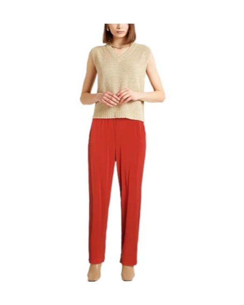 Max Mara Red Wide-Leg Trousers