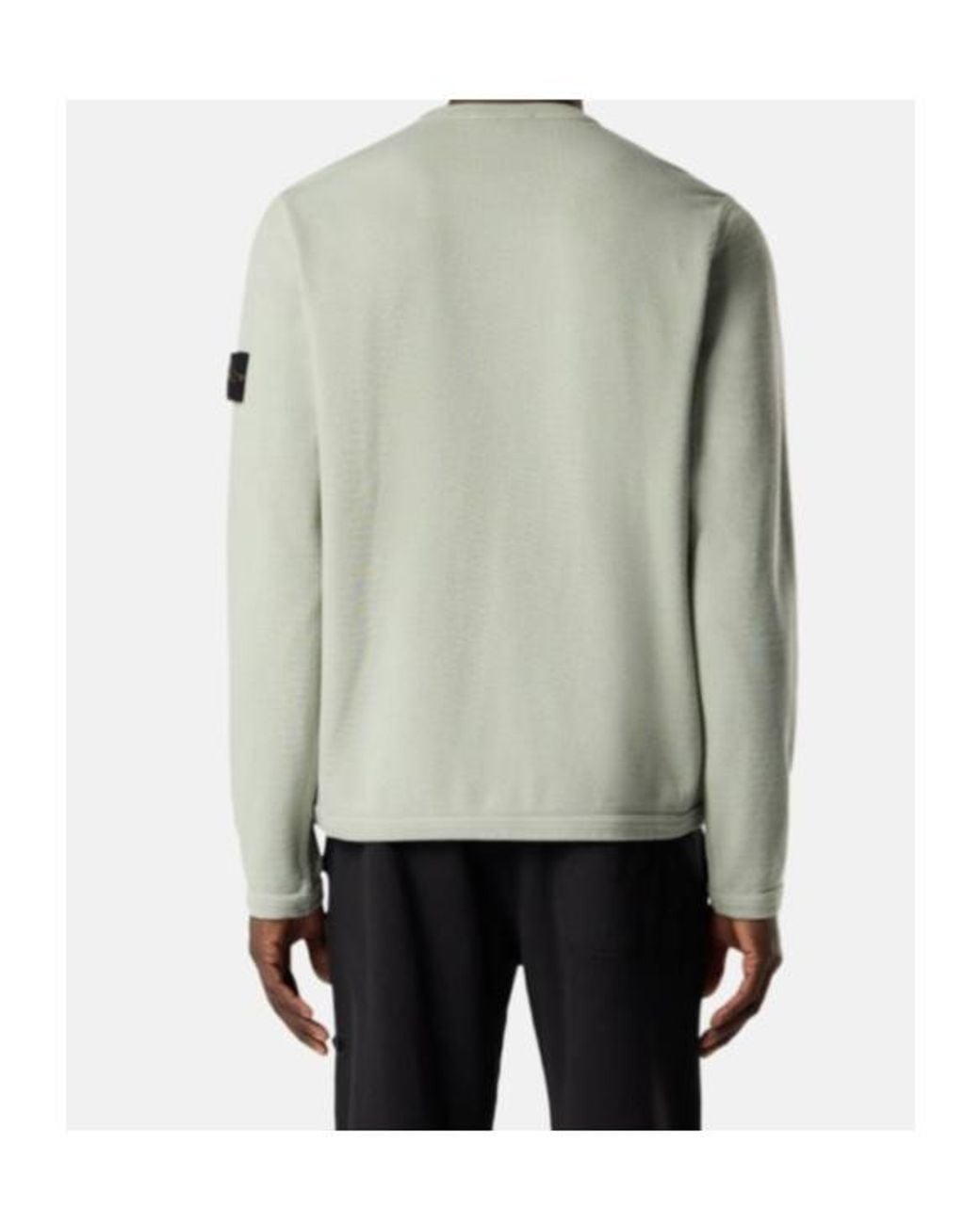Stone Island Green Logo Patch Crewneck Sweatshirt for men