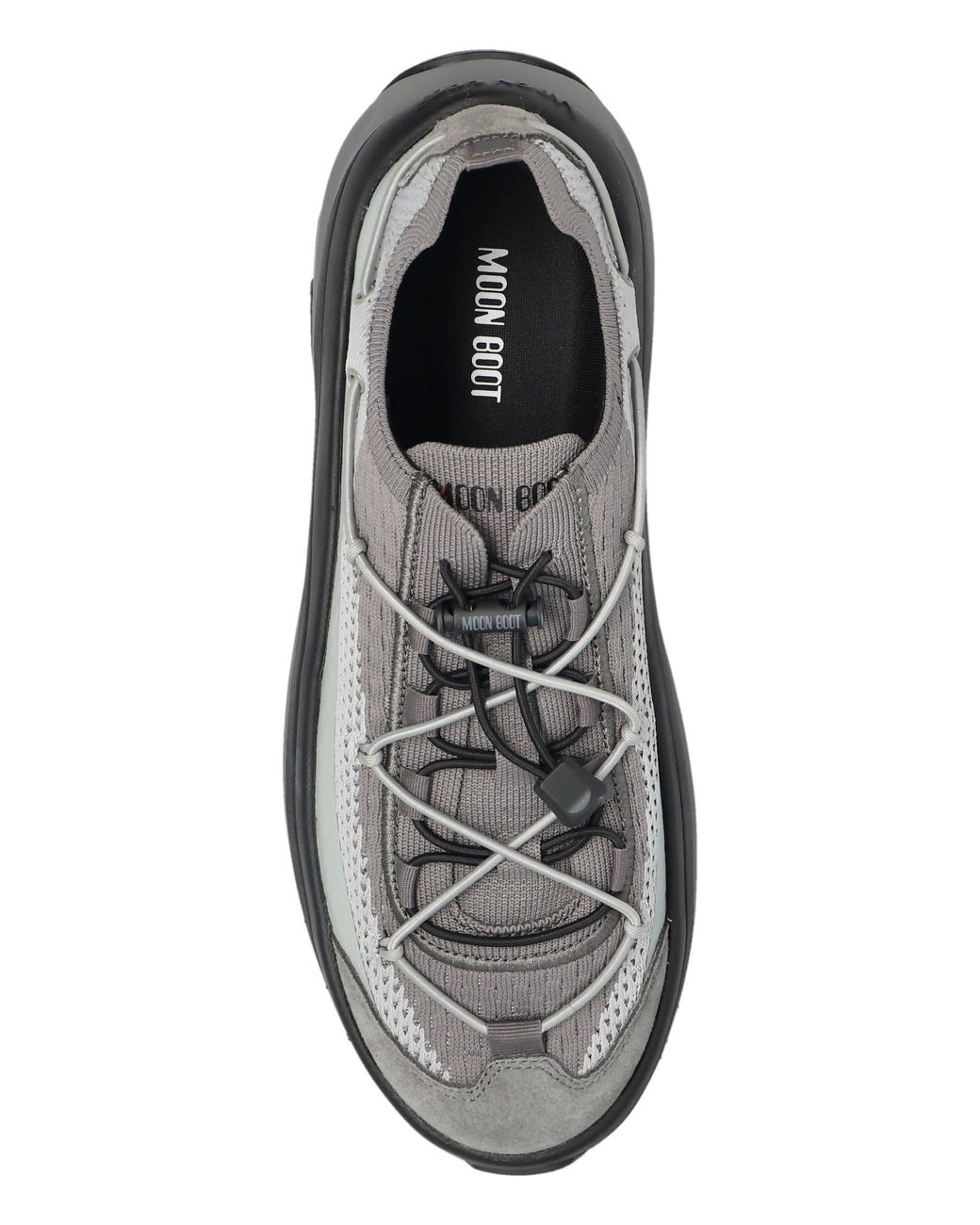 Moon Boot Gray Knitted Moon247 Low Top Sneakers