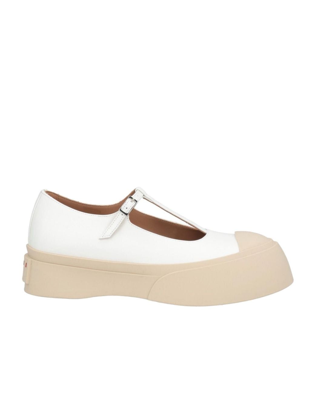 Marni Natural Minimalist Leather Casual Ballet Flats