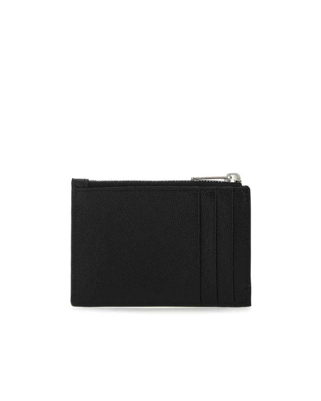 Palm Angels Black Logo Print Zipped Cardholder for men