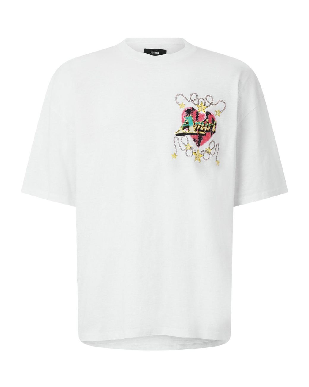Amiri White Crew Neck Cotton T-Shirt for men