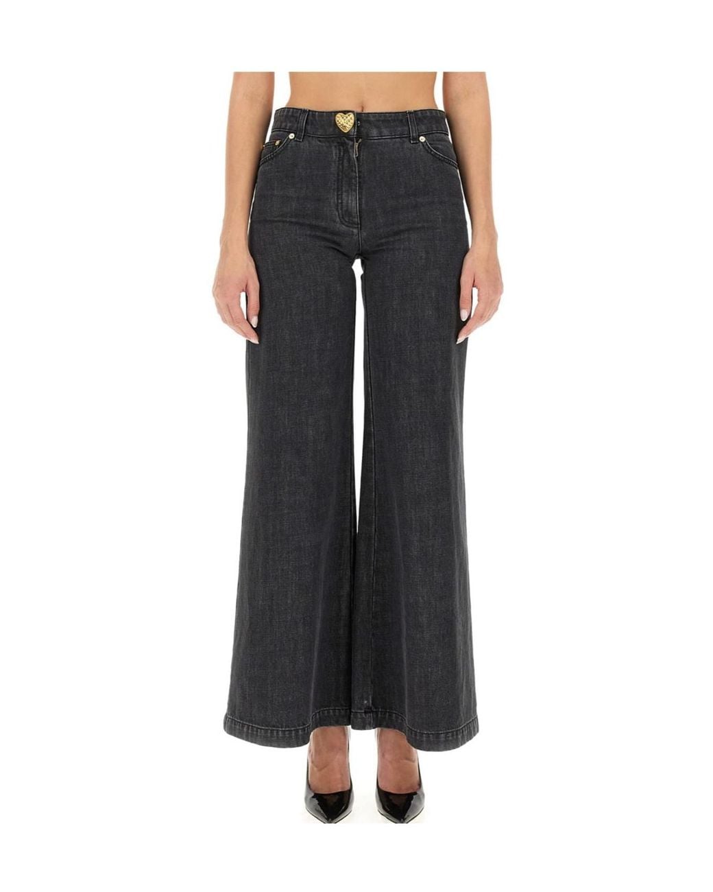 Moschino Black Flared-Design Jeans