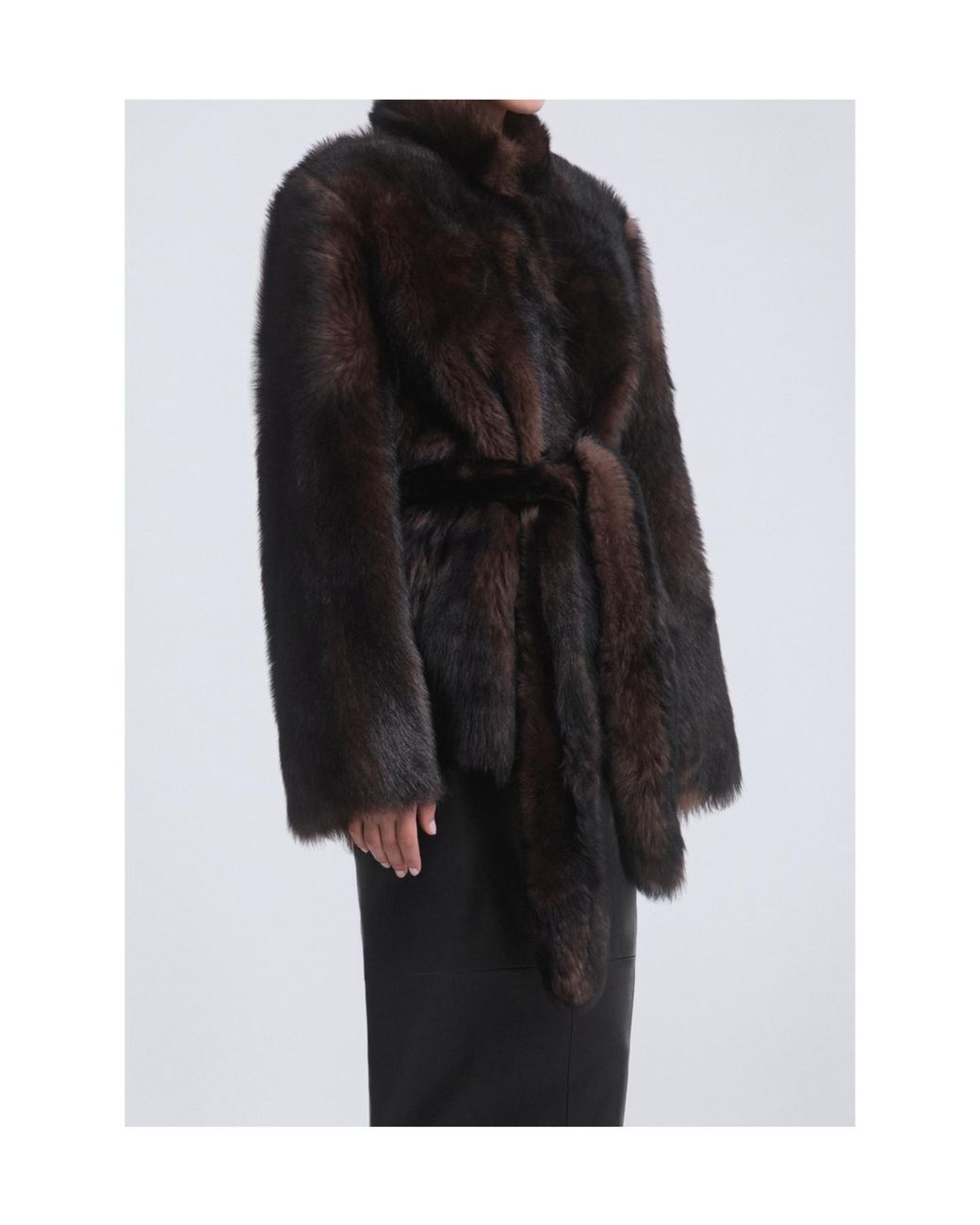 Nour Hammour Black Elsa Ladylike Shearling Coat