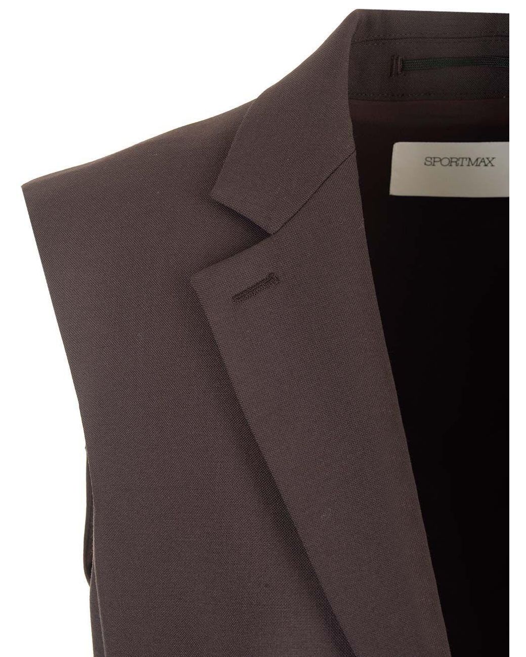 Sportmax Brown Single-Breasted Sleeveless Gilet