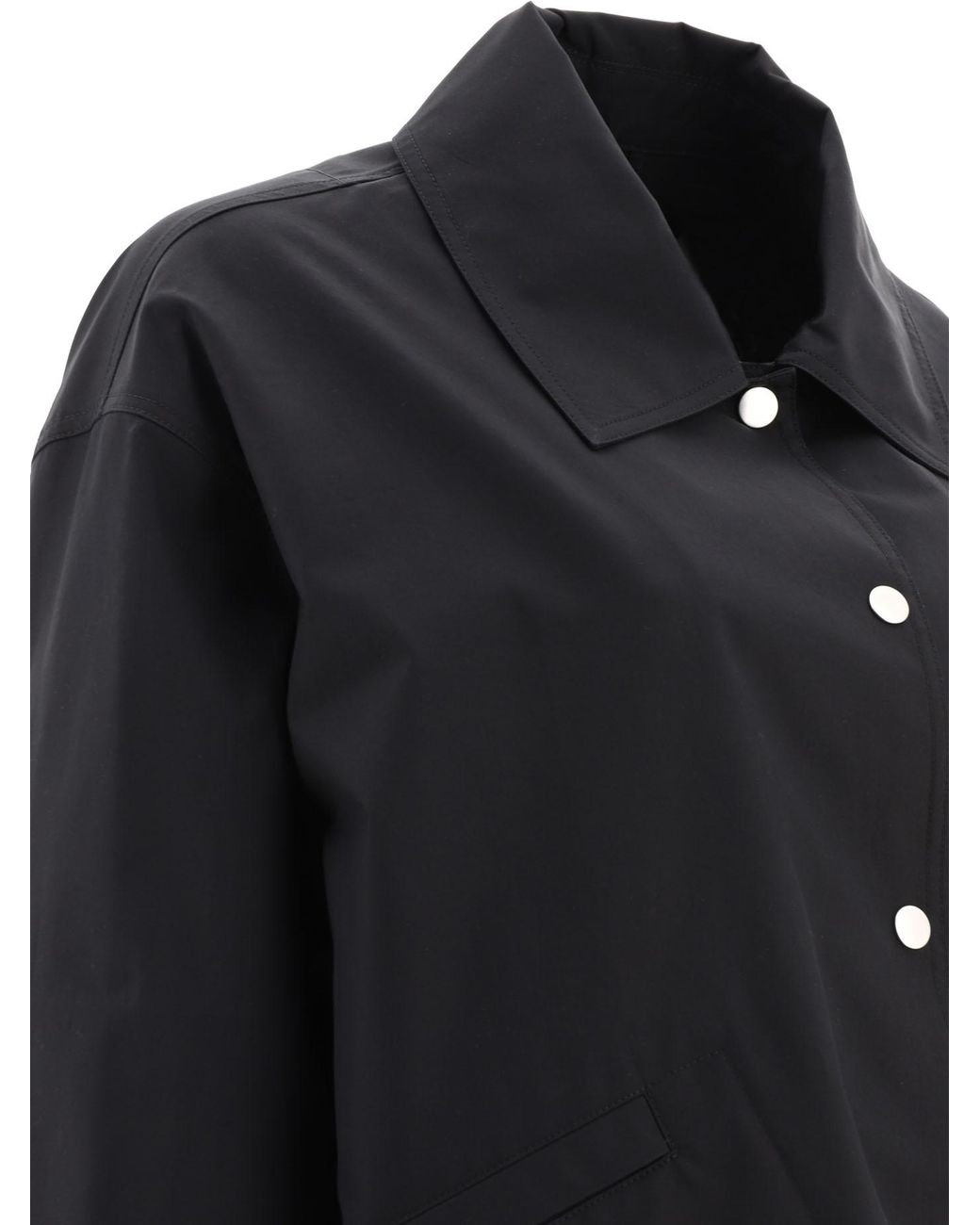 Jil Sander Blue Logo-Printed Drawstring Shirt Jacket