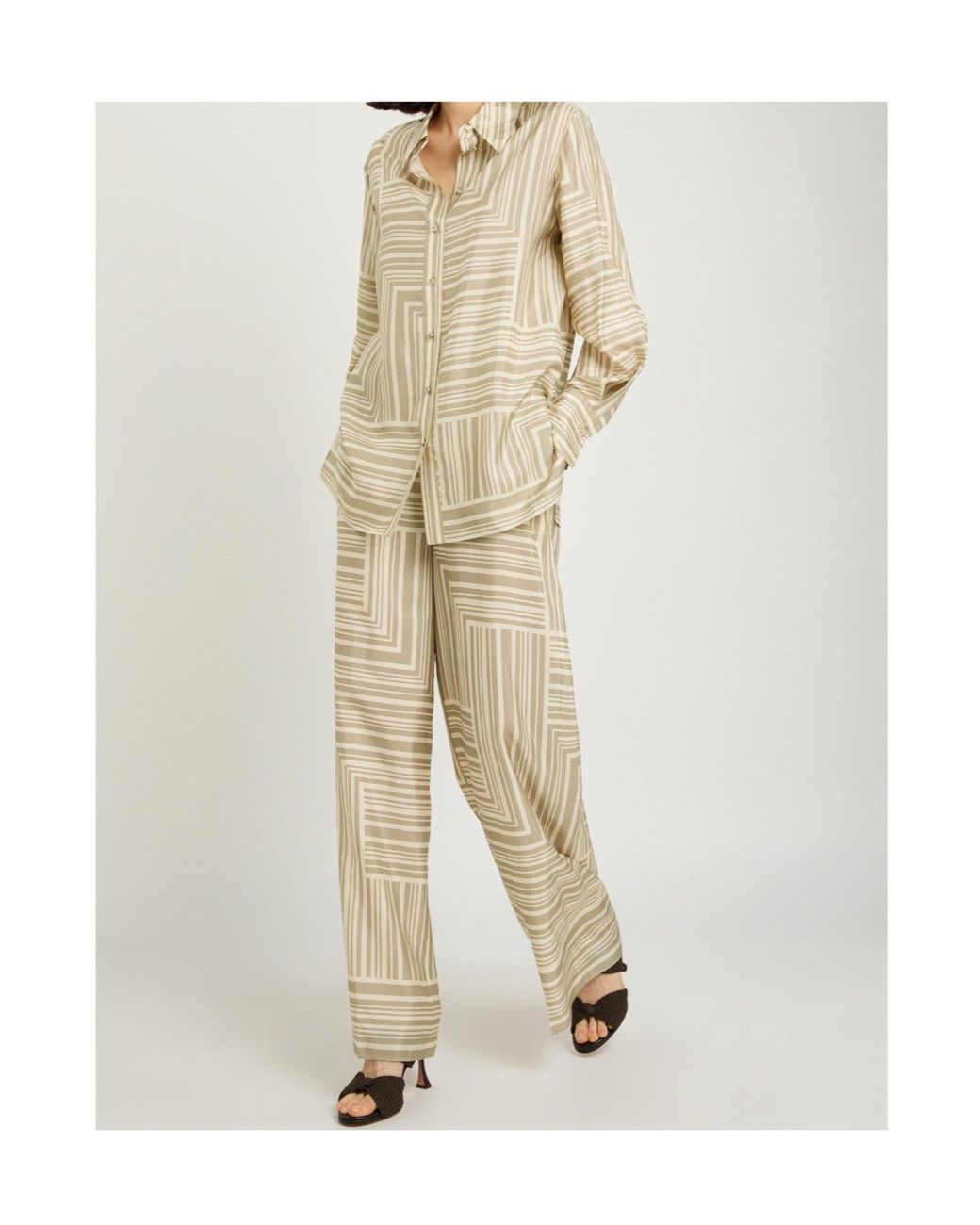 Joseph Natural Striped Long-Sleeved Shirt