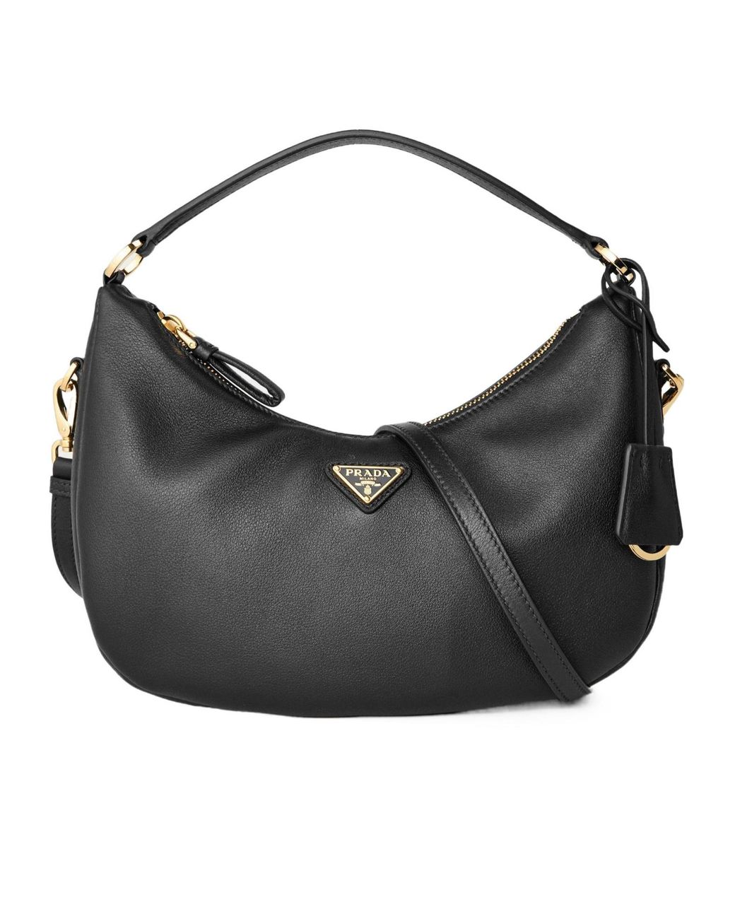 Prada Black Leather Hobo Bag