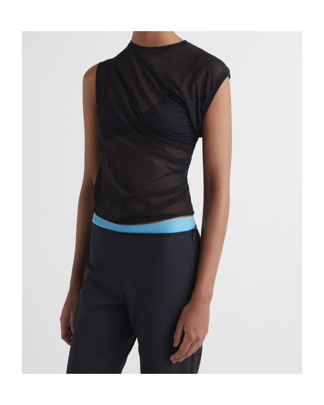 Paloma Wool Black Asymmetrical Knit Top