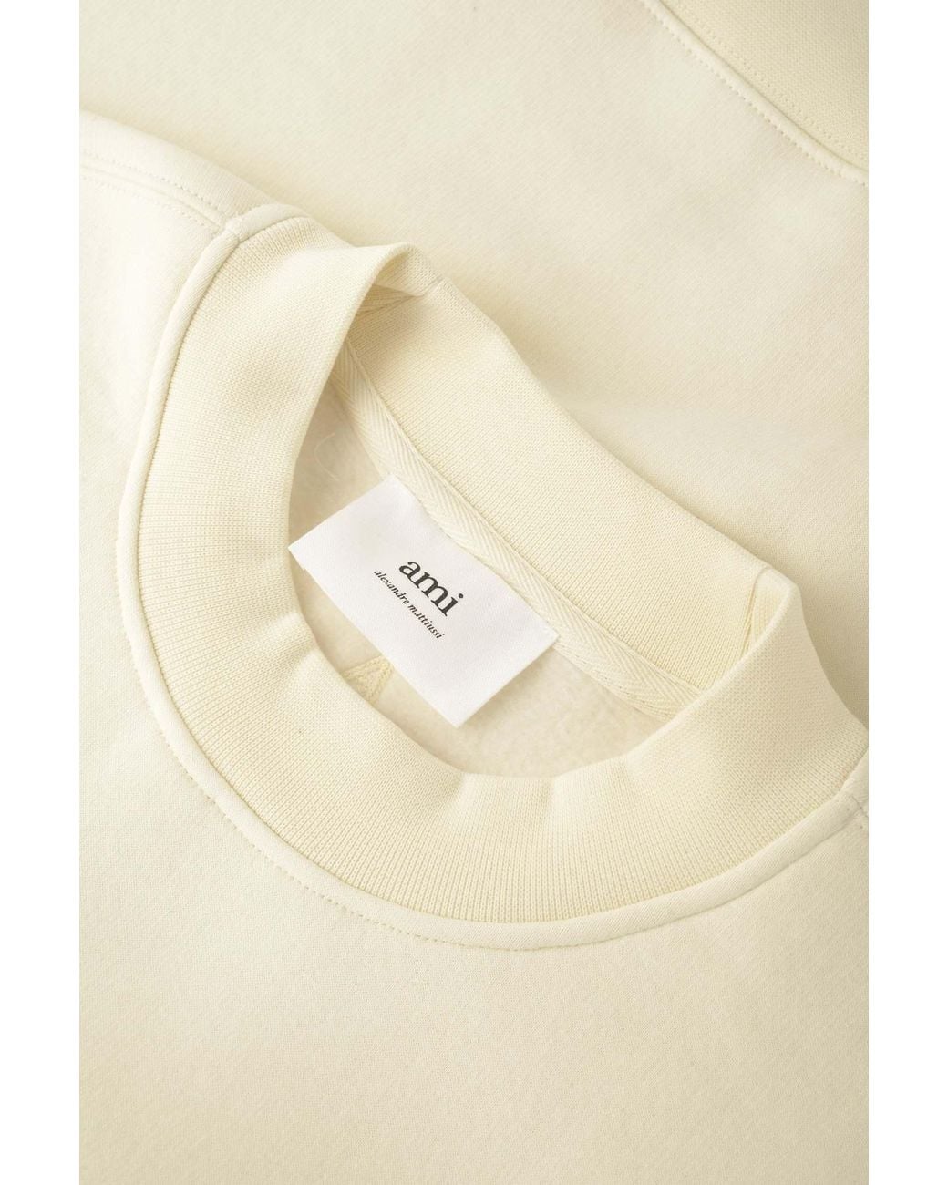AMI White Logo Patch Crewneck Sweatshirt for men