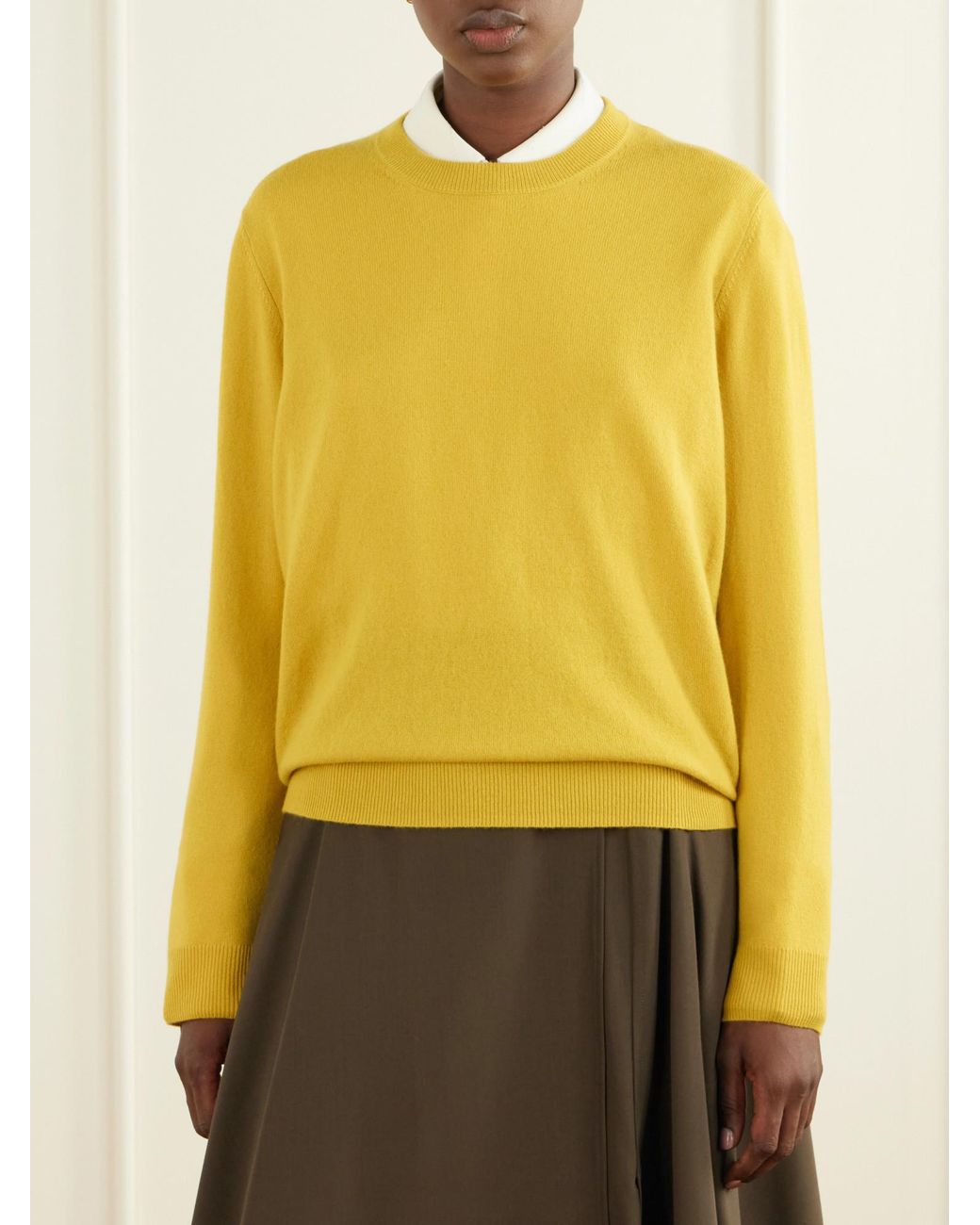 Allude Yellow Cashmere Sweater