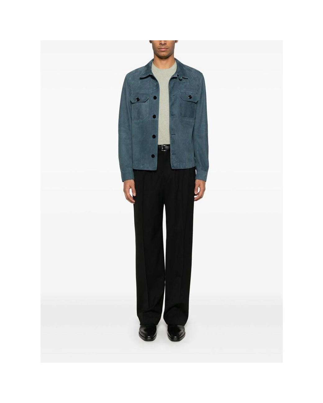 Tom Ford Blue Long Sleeve Casual Jacket for men