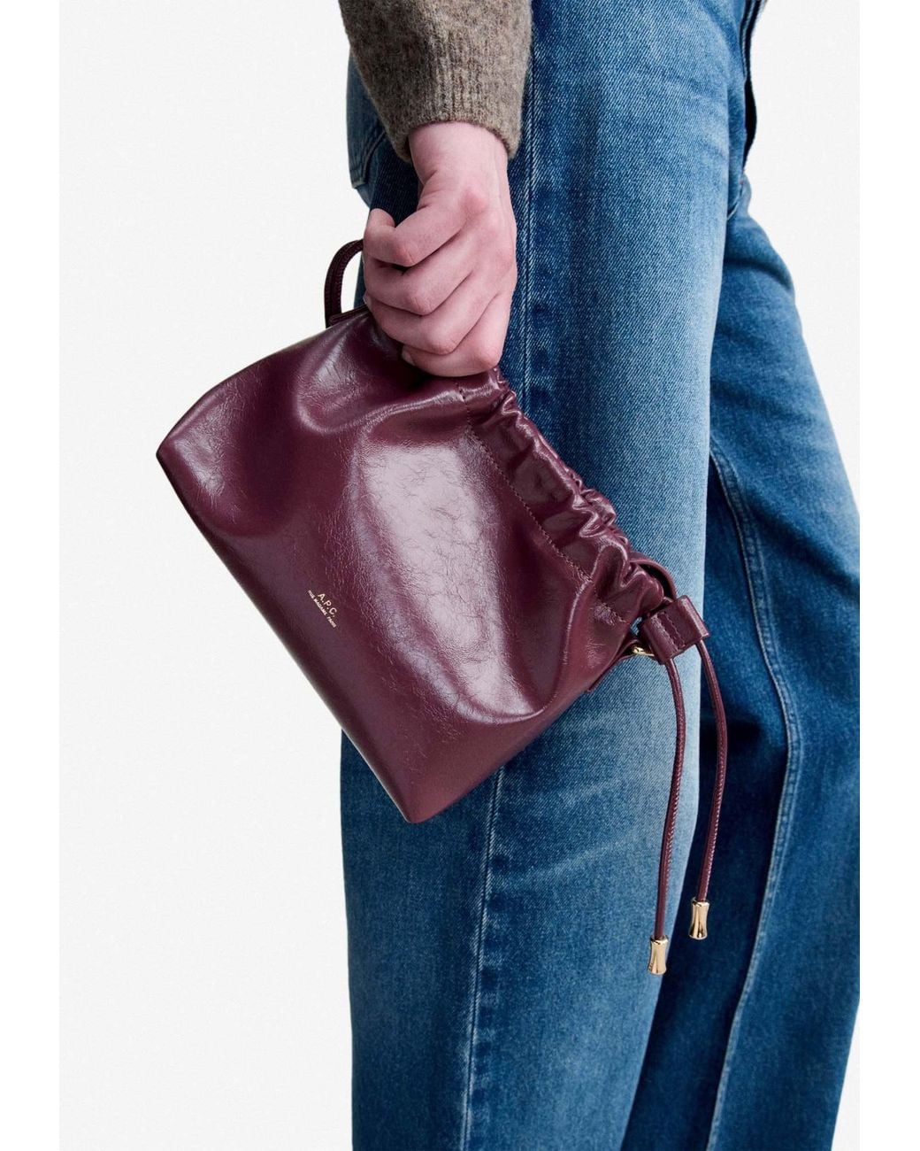 A.P.C. Purple Logo-Print Shoulder Bag