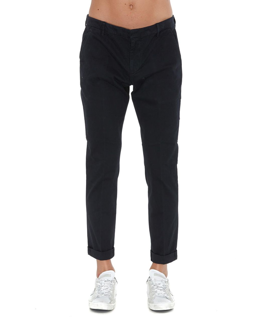 Dondup Black Slim Chino Pants for men