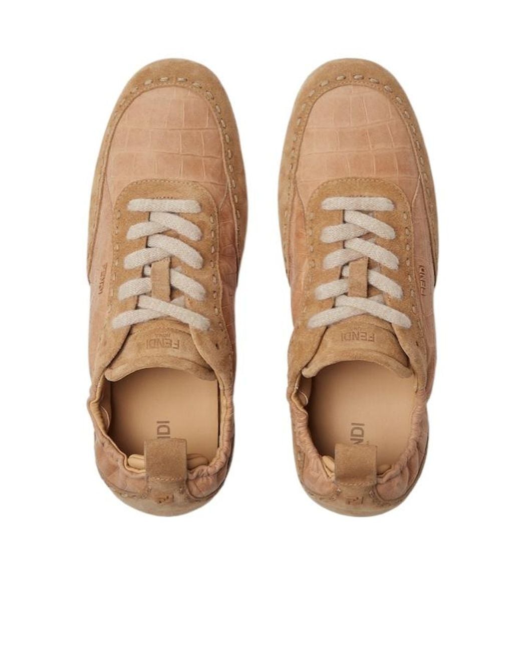 Fendi Brown Fit Low-Top Sneakers for men