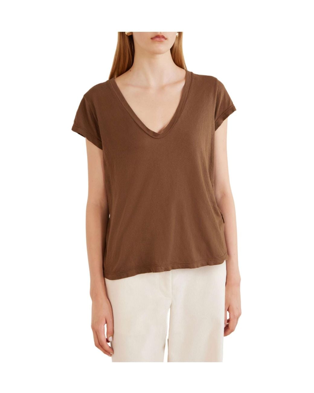 James Perse Brown Cotton-Jersey T-Shirt