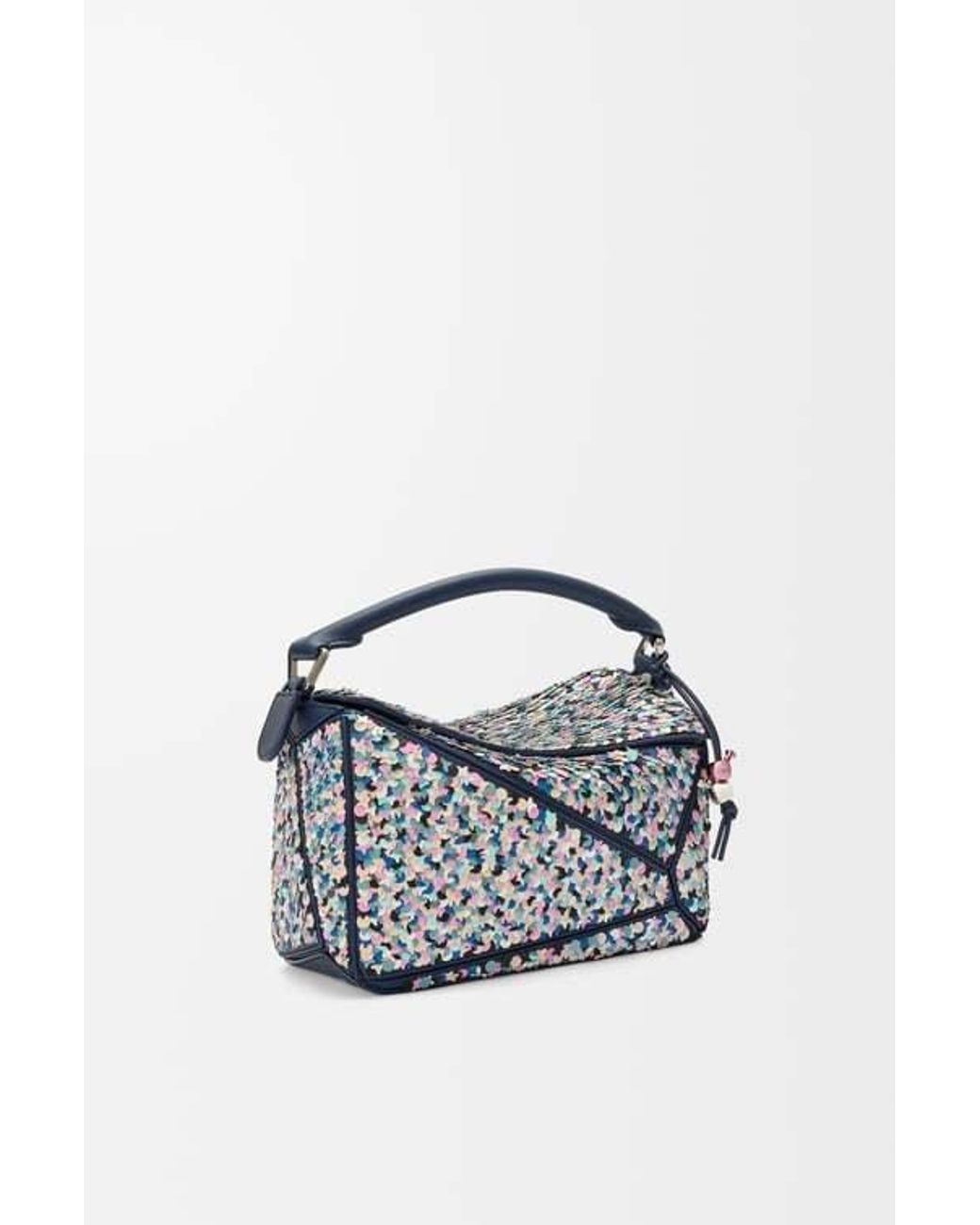 Loewe Blue Puzzle Small Logo Shoulder Bag