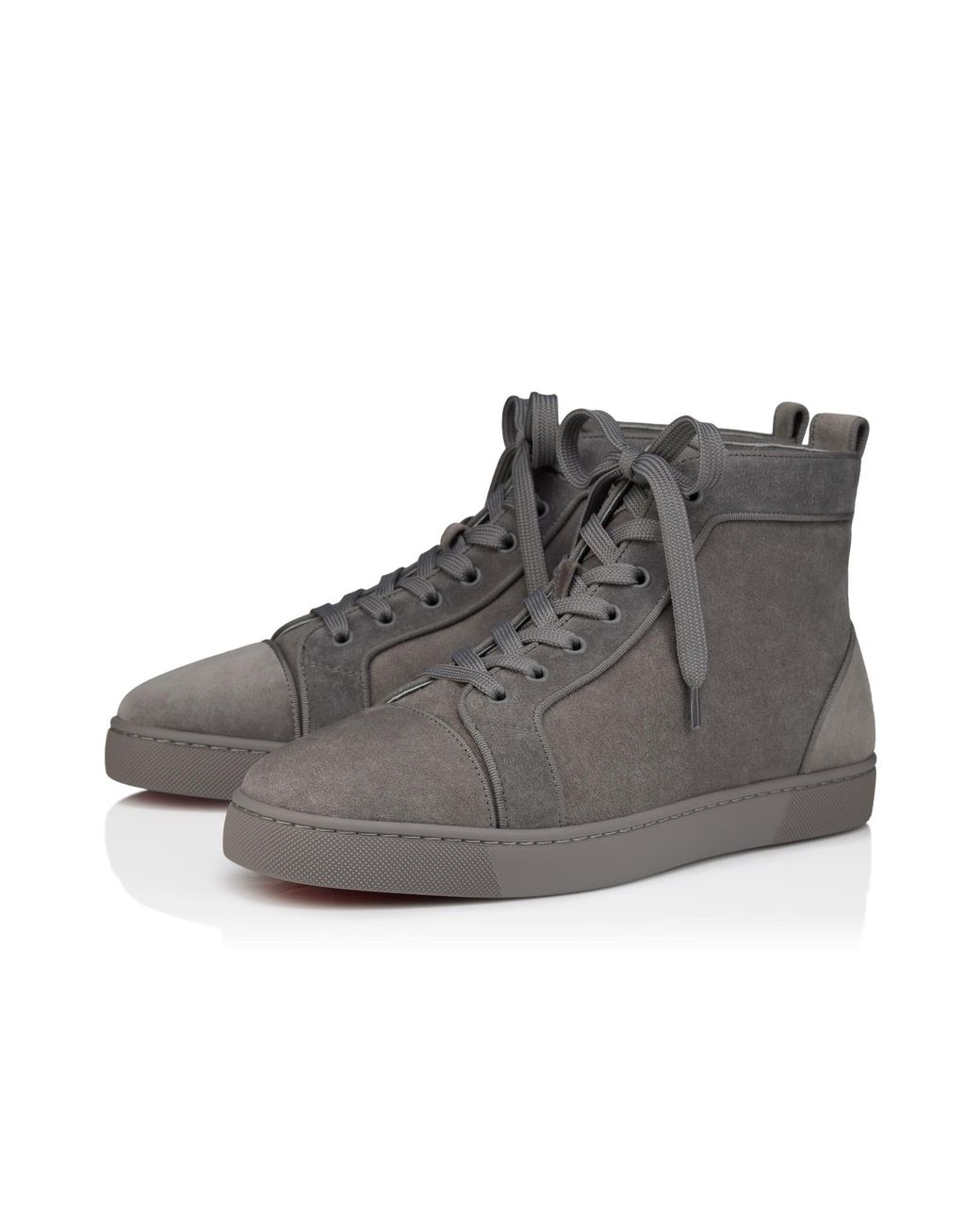 Christian Louboutin Gray Louis Canopy Suede High-Top Sneakers for men