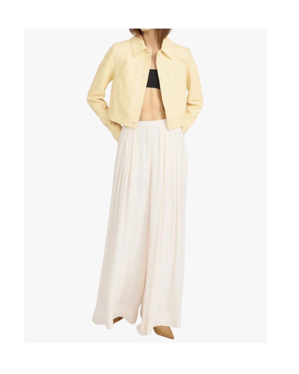FRAME White Elastic-Waist Casual Trousers