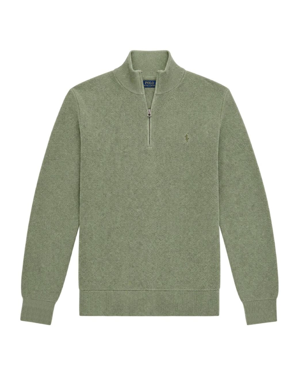Polo Ralph Lauren Green Pure Cotton Knitted High-Neck Sweater for men