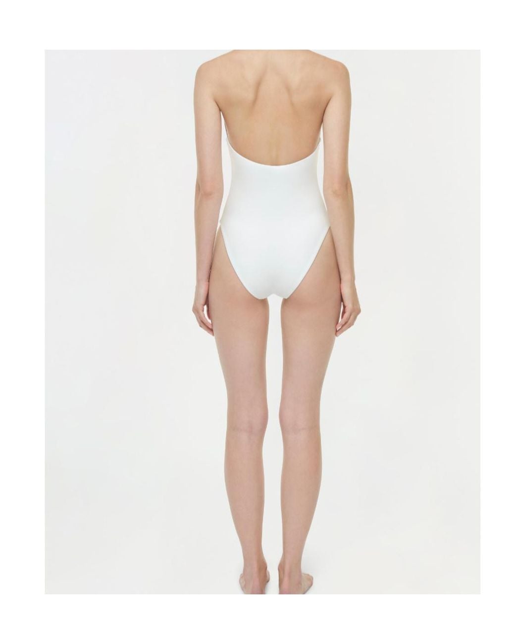 Jonathan Simkhai White Bindi Draped One Piece