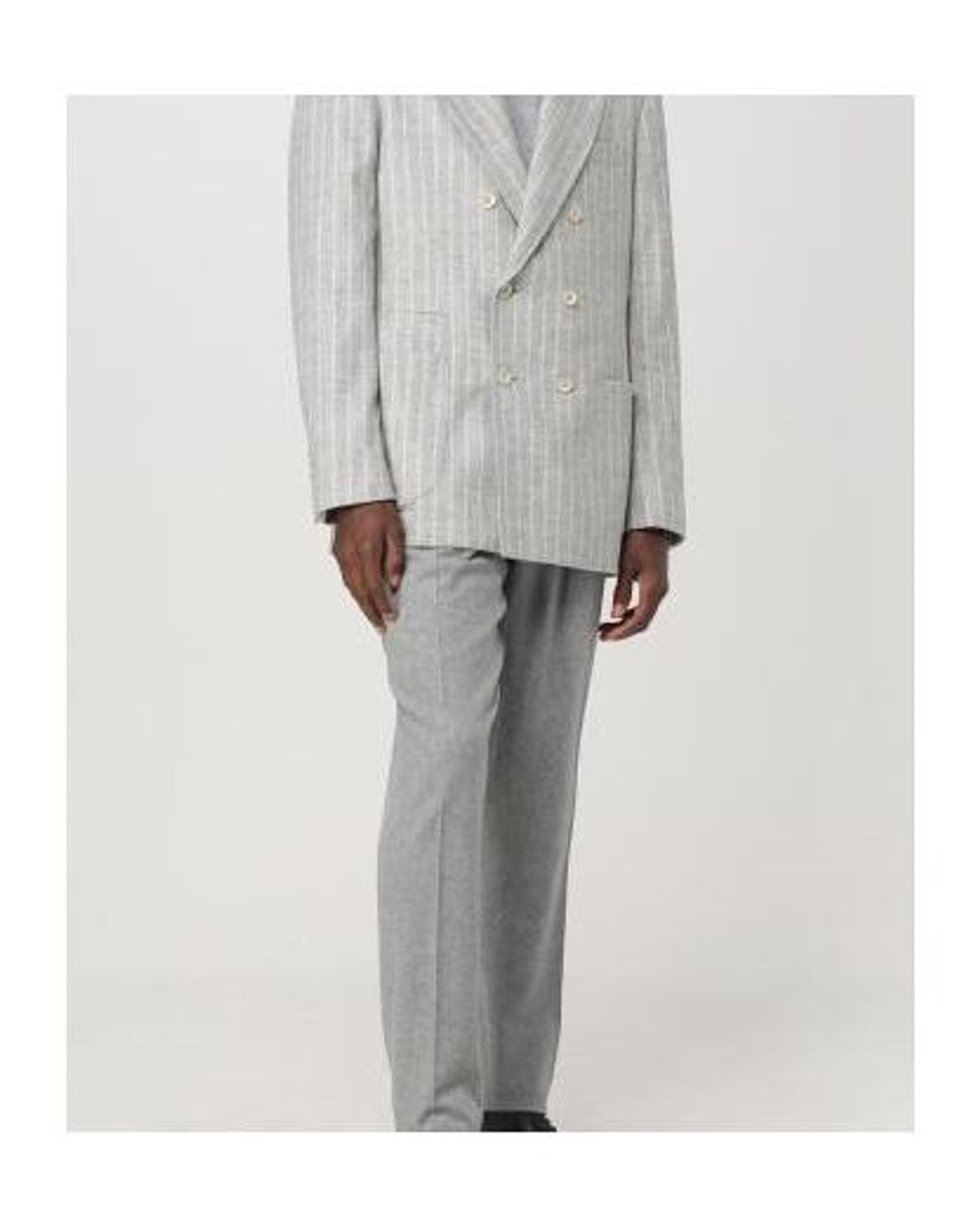 Brunello Cucinelli Gray Crewneck Knitted Jumper for men