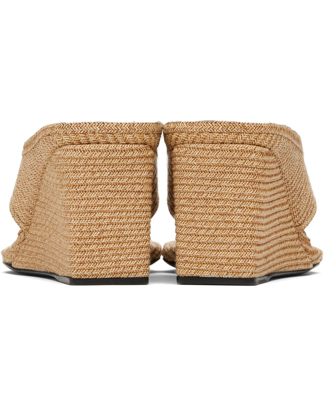 Alaïa Natural Cube Thong Straw Heeled Sandals