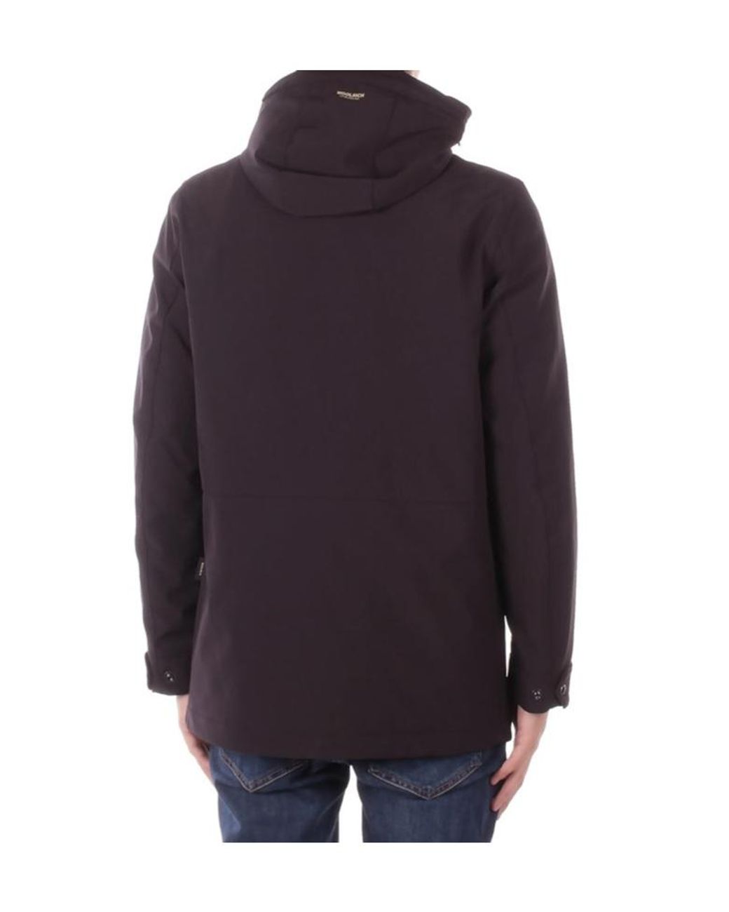 Woolrich Blue Long Sleeved Hooded Buttoned Coat for men
