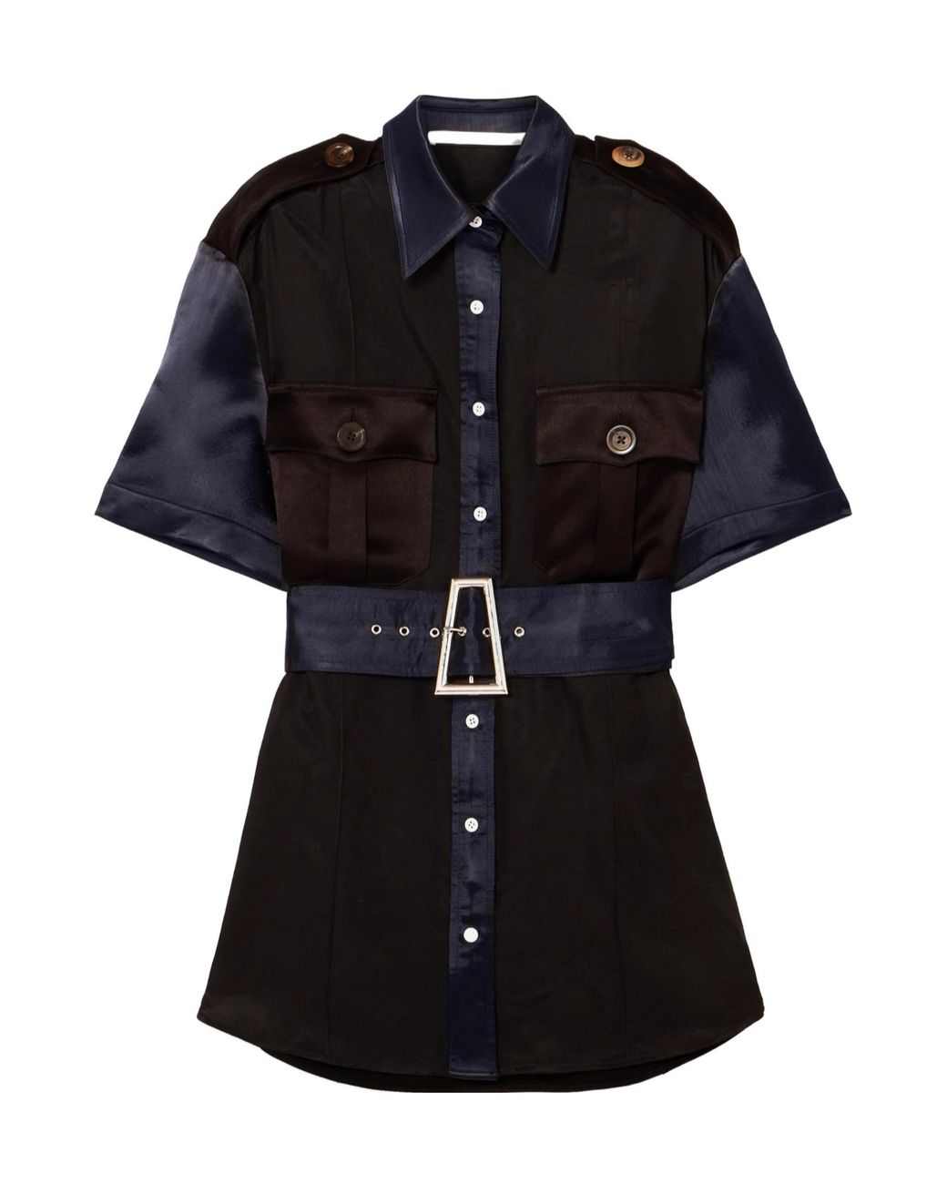 Peter Do Black Twill Satin Blend Shirt