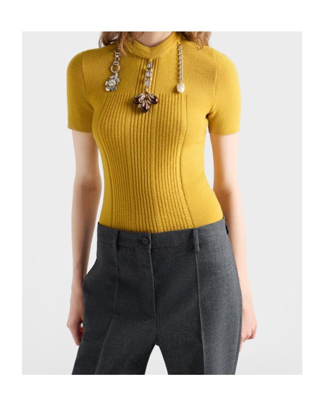 Prada Gray Rush Stitch Pants