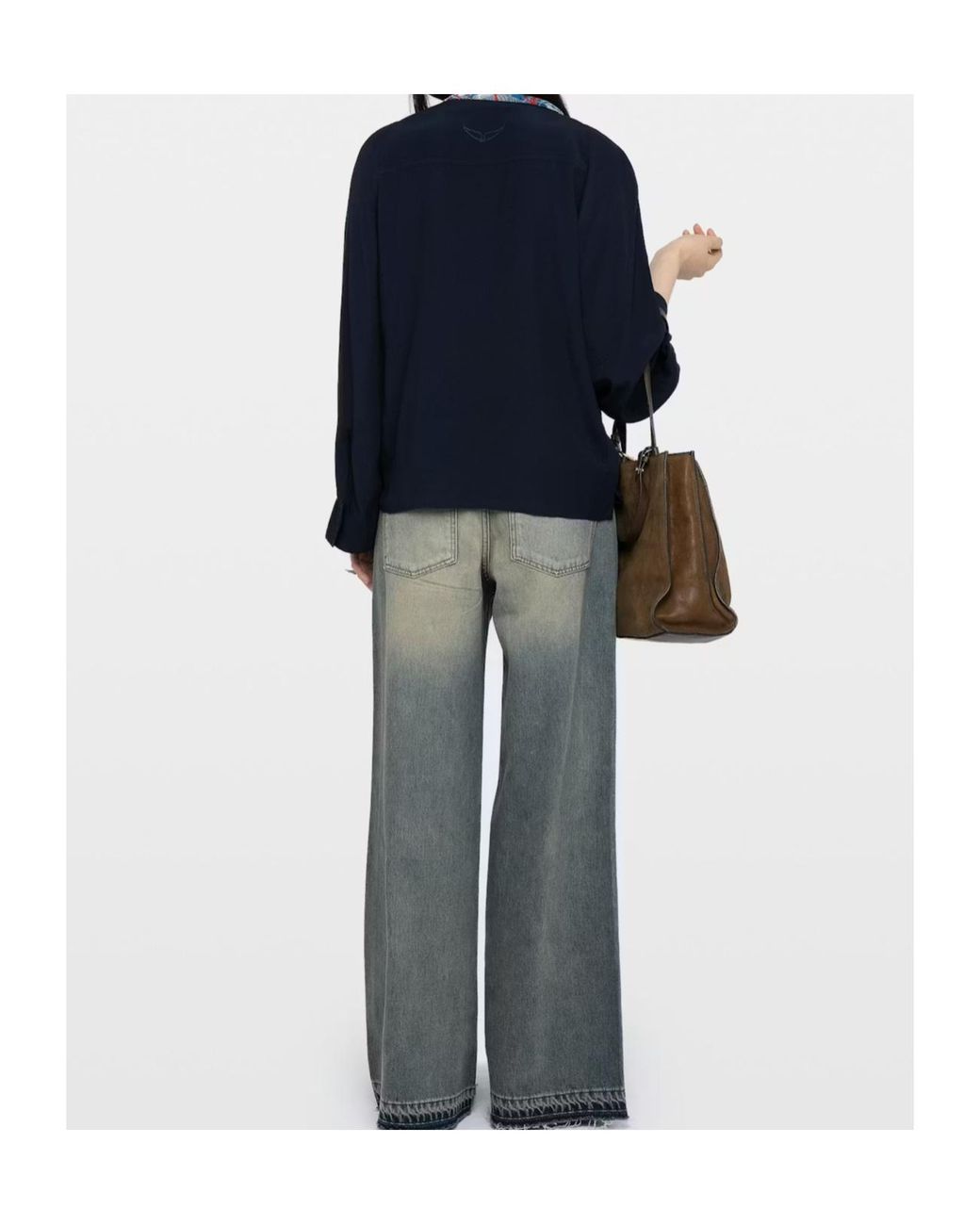 Zadig & Voltaire Blue Torny V-Neck Blouse
