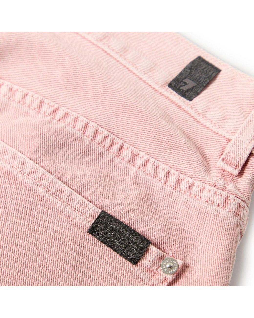 7 For All Mankind Pink Belt-Loop Shorts for men