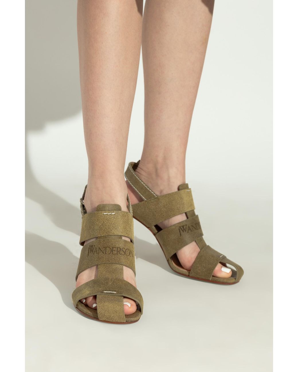 J.W. Anderson Green Round Toe High Heel Sandals