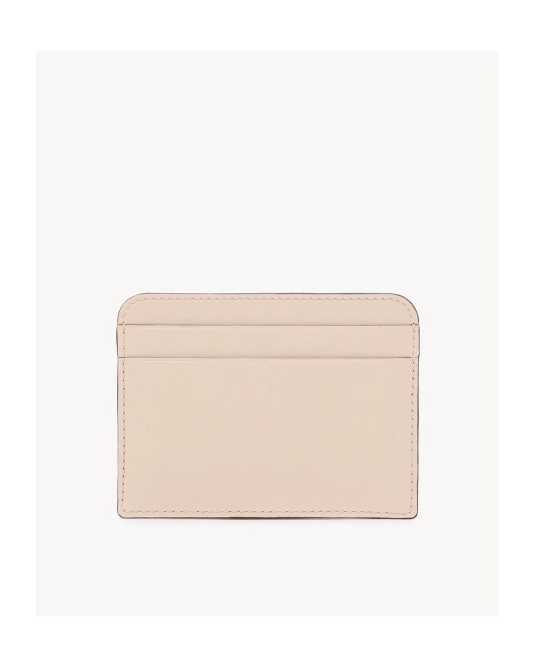 Chloé Natural Chloé Iconic Logo Plaque Card Holder
