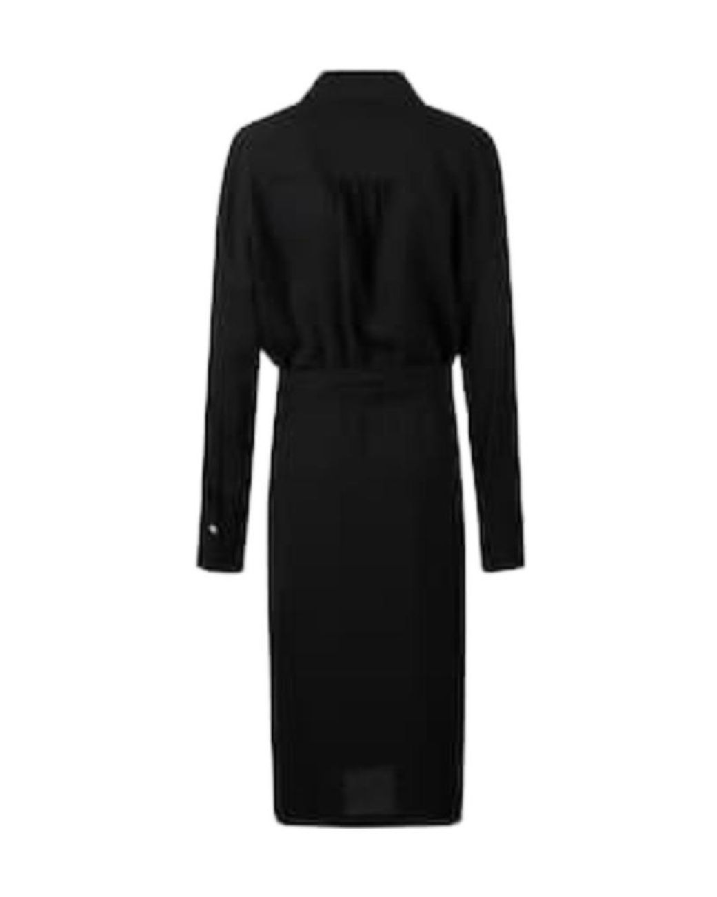 Pinko Black Tie-Waist Shirt Midi Dress
