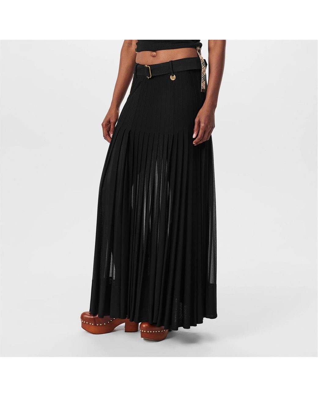 Burberry Black Pleat Blk Skirt